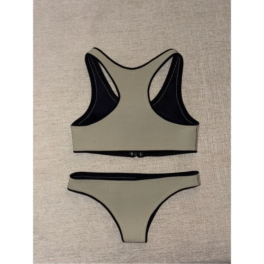 Abysse Jenna Bikini Set Pearl Black Neoprene Surf Wet Suit 2mm Size Small